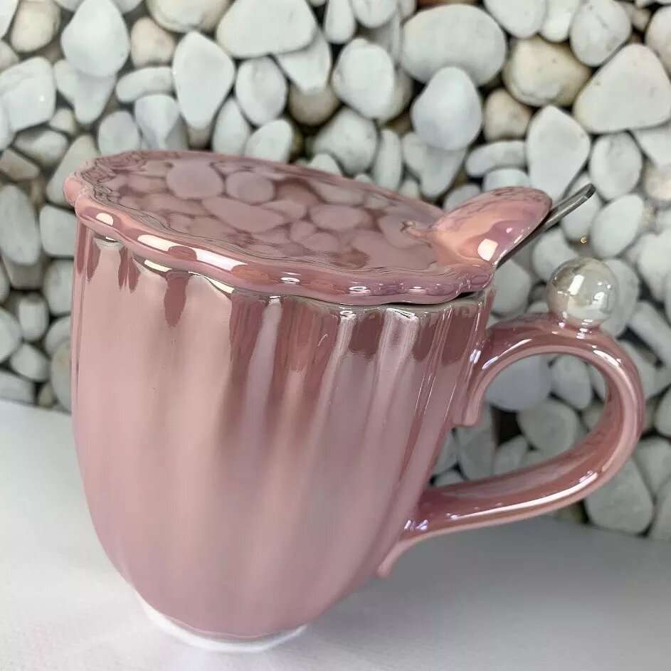 Кружка с крышкой и ложкой LENARDI 106-134 в под.уп.