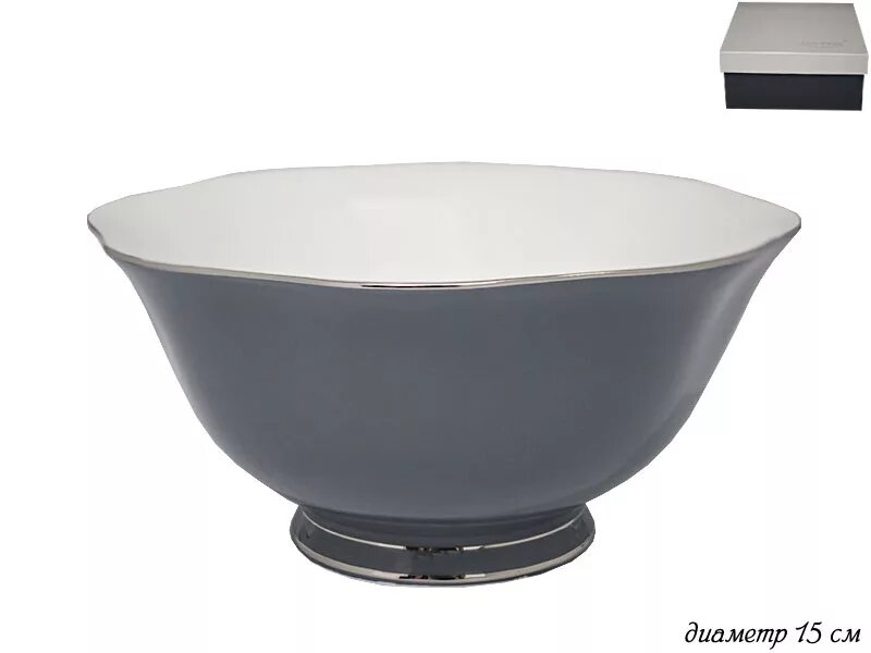 Салатник 15см. LENARDI 108-316 GRAY в под.уп.фрф.