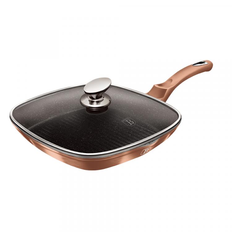 Сковорода гриль с крышкой 28см. BerlingerHaus BH-1610N
